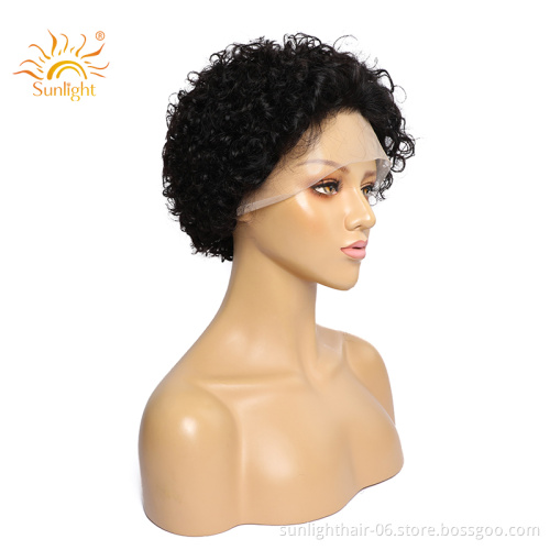 Sunlight 13x2 lace front human wig Hairline Lace Frontal Pieces Front Style Cheap Price Bob Razor Pixie Cut Short Hair Wig